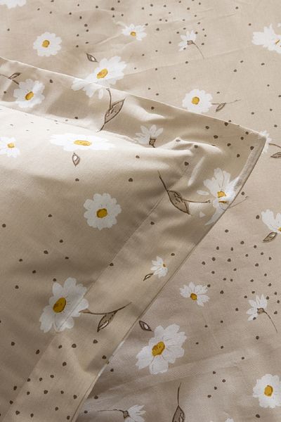 Karaca Home Σετ Παπλωματοθήκη Daisy 100% Βαμβακερό Μονό Μπεζ
