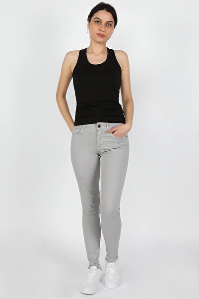 BALİNS Sive ženske pantalone od gabardina