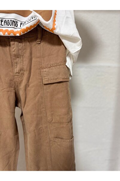 TİJK Girl's Linen Shirt/Jacket, T-Shirt and Wide Leg Pants 3 Piece Set