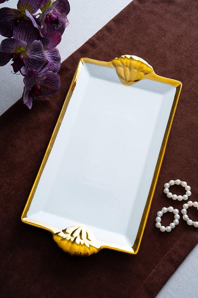 ACAR Arven Rectangular Gold Presentation Tray - 41 cm