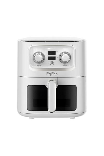 EqiEch 10L Smart Knob Air Fryer, Low Fat, White, 1500W - Perfect for Family Dinners & Gatherings