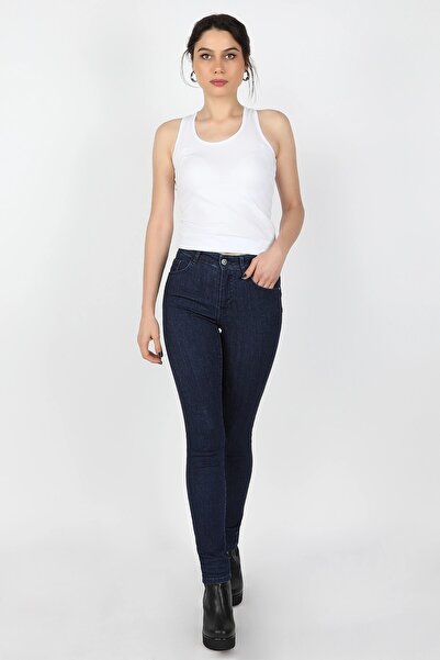 BALİNS Kadın Kot Pantolon Koyu Düz