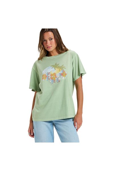 Roxy Sunnyoversize Enzyme Wash Women's Green T-Shirt