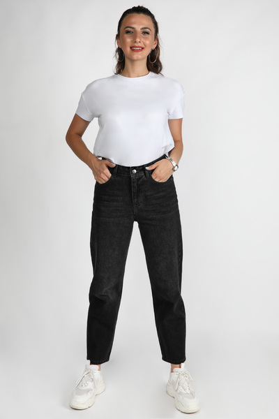 BALİNS Kadın Kot Pantolon Yıkamalı Siyah