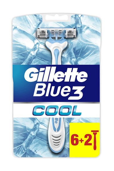 Gillette Blue3 Cool Light Blue Disposable Vacuum 6 2 Set