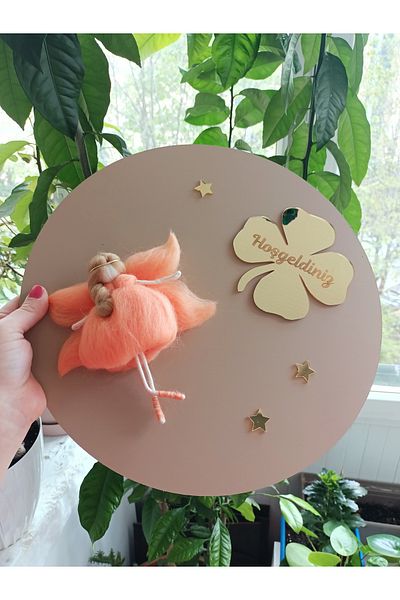 Rose bloome Felt Fairy Girl Cap Ornament