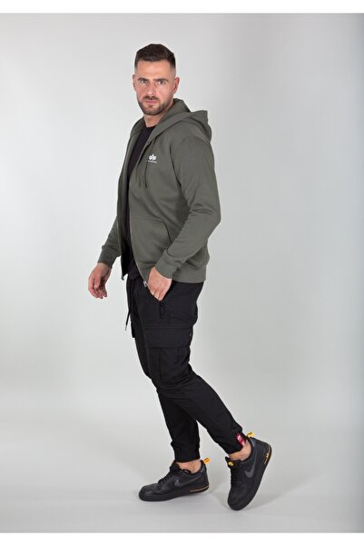 Alpha Industries Ανδρικό πράσινο φούτερ Alpha Industries Basic Zip hoodie Dark Olive