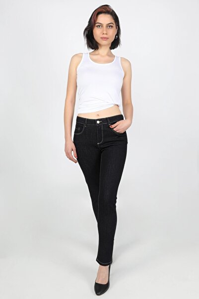 BALİNS Kadın Kot Pantolon Koyu Düz