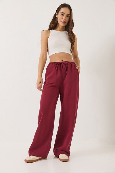 Bianco Lucci Pantaloni de in Palazzo pentru femei cu talie elastică și detaliu de buzunar 80182 60271083