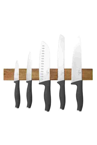 Berlinger Haus Acacia wood knife set with magnetic holder 6 pcs Anthracite Collection