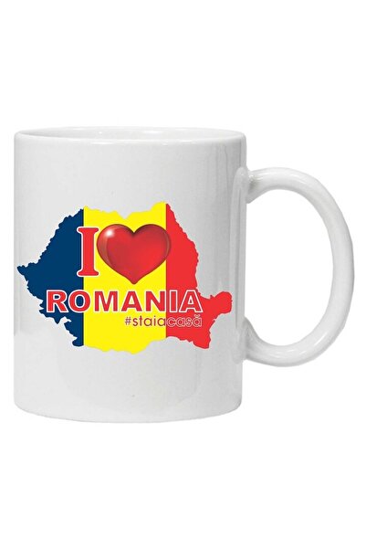 OEM Εξατομικευμένη λευκή κούπα "I love Romania", INOVATIX®️. 330ml