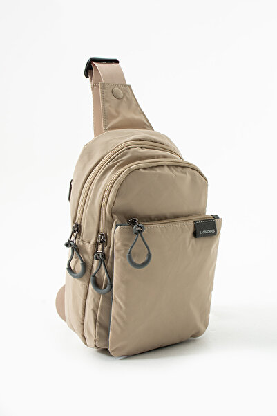 Sanmorris Unisex Wrinkle Fabric Water Resistant Multi Compartment Cream Body Bag