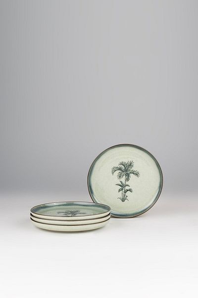 Kütahya Porselen 4 Pieces 21 cm Palm Cake Plate 80795