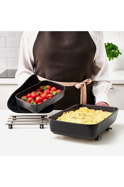 IKEA LYCKAD Oven/serving dish set of 2, dark grey