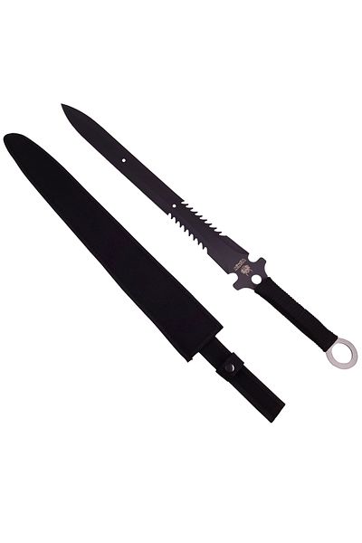 Depox Sabie de vânătoare IdeallStore®, Last Ronin, mâner textil, 68,5 cm, negru