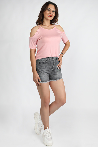 BALİNS Kadın Kot Şort Gri