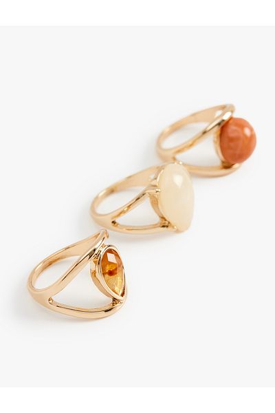Koton Set of 3 Stone Detailed Rings
