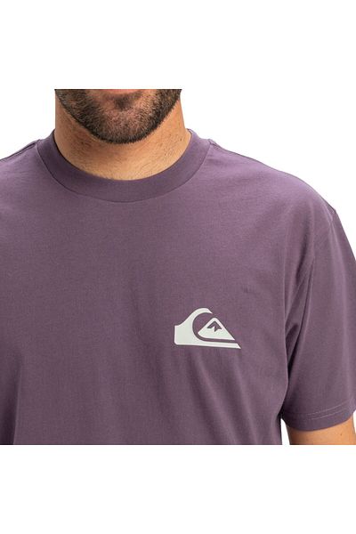 Quiksilver Ανδρικό μπλουζάκι με μωβ casual στυλ Home Mini Logo Eqyzt08042-pqc0