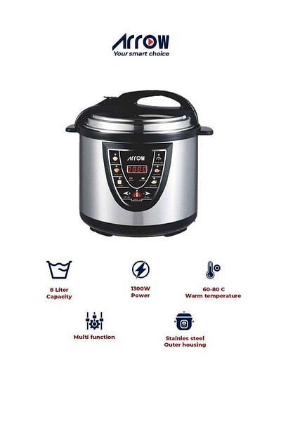 ARROW 8L MINI Electric Pressure Cooker, 1300W