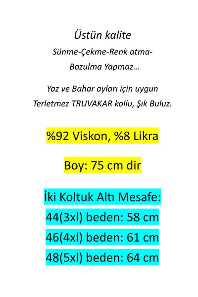 anne moda ankara Για ειδικές περιστάσεις, Ανώτερης ποιότητας, Βισκόζη με μανίκια τριών τετάρτων, Καλοκαιρινή μπλούζα Lycra