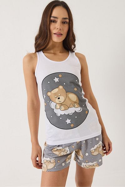Bianco Lucci Women's Sleepy Teddy Printed Shorts Pajama Set 0251 60283169