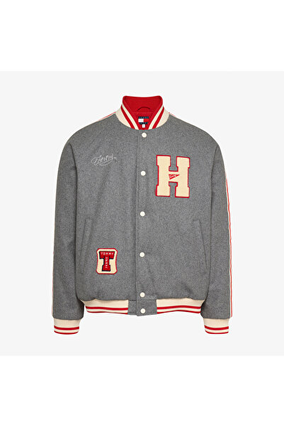 Tommy Hilfiger Tommy Jeans Wool Varsity Men's Gray Jacket