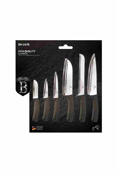 Berlinger Haus Stainless Steel Knife Set 6 Pieces Matte Black Collection