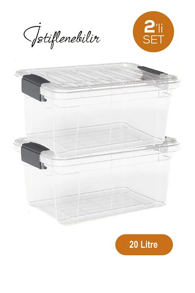 RNL04 2 Pieces 20 Liter Lockable Storage and Ration Box - 33115-2