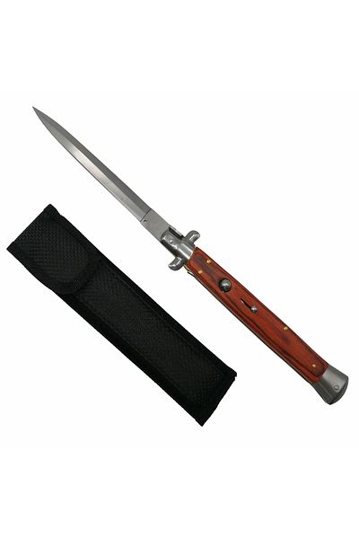 Depox Cuțit automat IdeallStore, Lamă Italiană, model stiletto, oțel inoxidabil, 33 cm, teacă inclusă