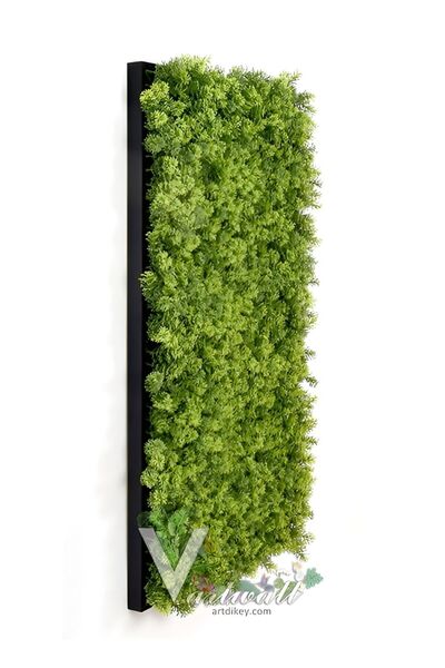 grassplast V.artwall Yapay Çiçek Hazır Dekoratif Siyah Çerçeveli Duvar Tablo Yeşil 50x100 Cm.