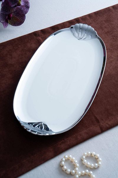 ACAR Arven Oval Silver Presentation Tray - 45 cm