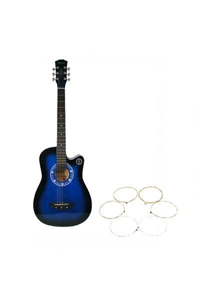 Depox Chitară clasică din lemn Ideallstore®, cutaway, country albastră, 95 cm, albastră
