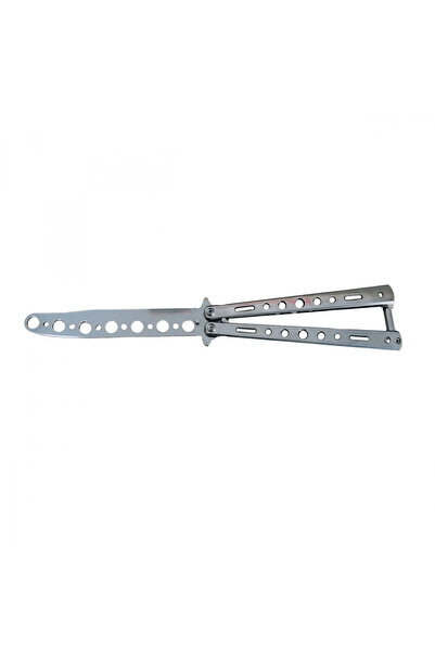 Depox Tréninkový motýlí nůž, nerezová ocel, stříbrná čepel, 22,5 cm, stříbrná