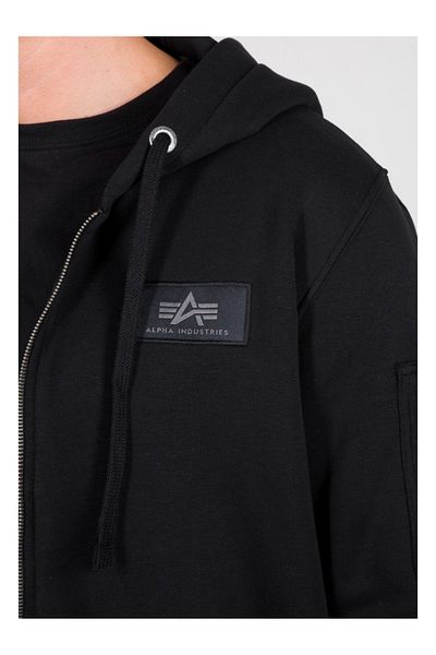 Alpha Industries Ανδρικό μαύρο Alpha Industries με φούτερ με φερμουάρ πίσω τύπωμα μαύρο