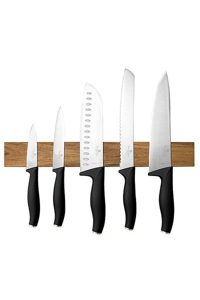 Berlinger Haus Acacia wood magnetic knife set 6 pieces Black Rose