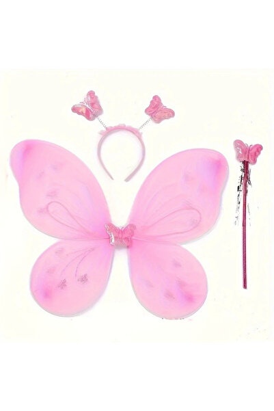 darko Kelebek Kanatları Kostüm Peri Kanadı Prenses Kız Çocuk Kelebek Anten As...