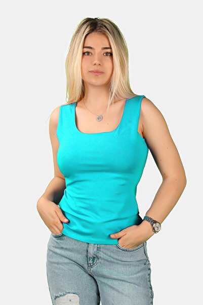 BALİNS Kadın Kare Yaka Tişört Mint