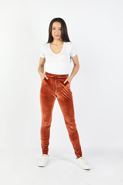 BALİNS Kadın Kadife Kahverengi Pantolon Kahverengi