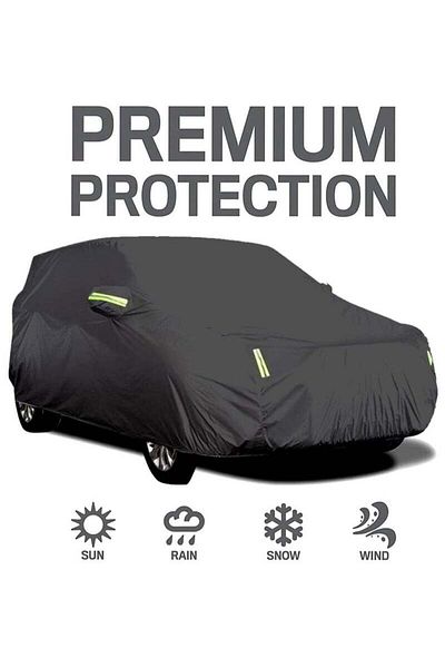 COOYA Car Cover, With Reflective Strips, Dustproof, Uv-proof, Size M, Suitable For Medium-sized Cars