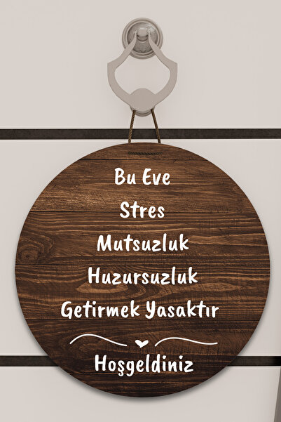 Dormot Home Imprimare digitală lemn, ornament pentru ușă cu model de casă, or...