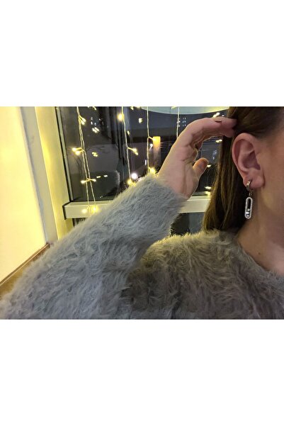 PALMİA TAKI AKSESUAR Zirkon Taşlı Çelik Sallantılı Mess Küpe