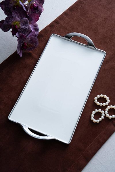ACAR Arven Rectangular Silver Presentation Tray - 41 cm