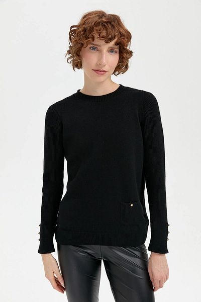 Desen 24205 Pattern Knitwear Zero Collar Pocket Wool Pullover
