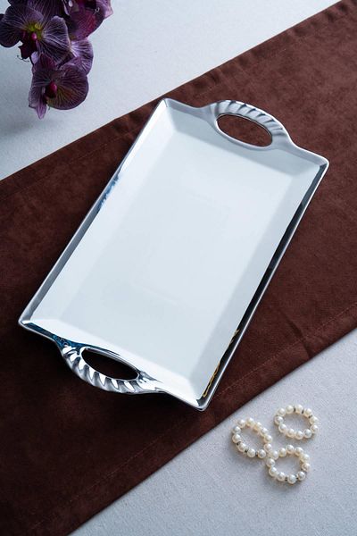 ACAR Arven Rectangular Silver Presentation Tray - 45 cm