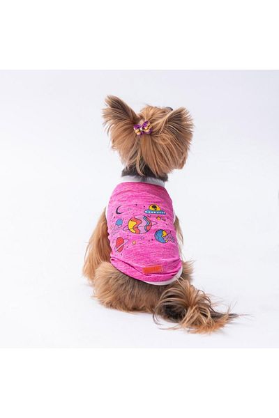 Pawstar Fuchsia Space Time Cat Dog T-Shirt - Cat Dog Apparel