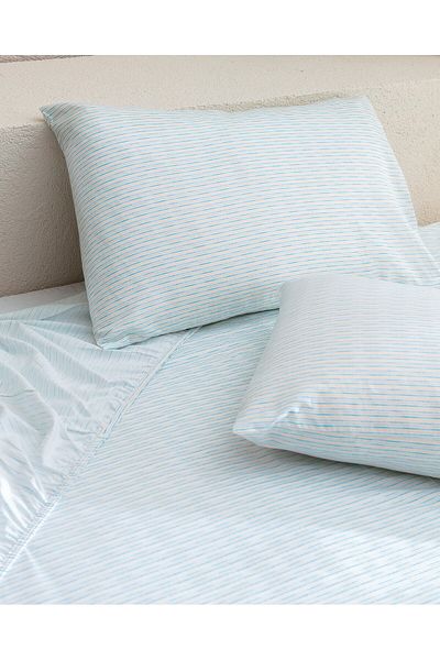 Madame Coco Carlo Ranforce Spannbettlaken-Set, Kingsize, 100 % Baumwolle, bedruckt, Türkis