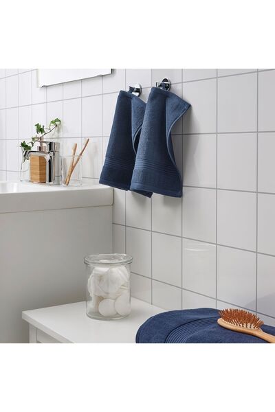 IKEA FREDRIKSJÖN 30x30 cm Dark Blue Washcloth – 100% Cotton, Soft & Absorbent | IKEA