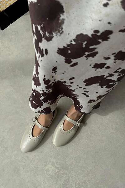 STRASWANS Beige Dereki Abner Women's Drop Detail Ballerinas