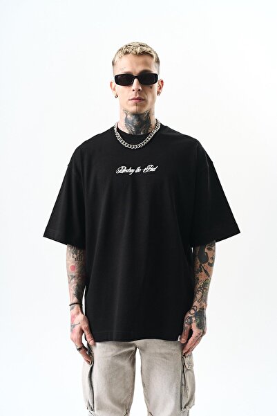 Respire Чоловіча футболка Oversize з принтом Destroy, чорна