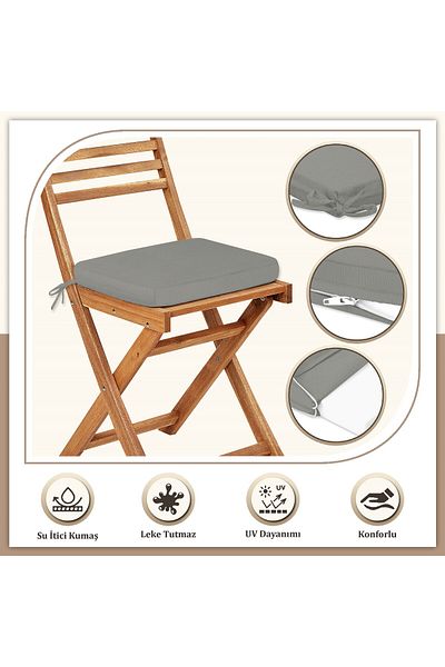 Evim Stain-Proof Canvas Chair Cushion - Zippered Laced 40X40 cm Dimensions